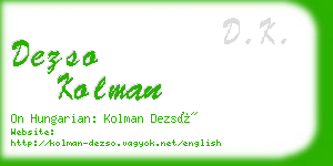 dezso kolman business card